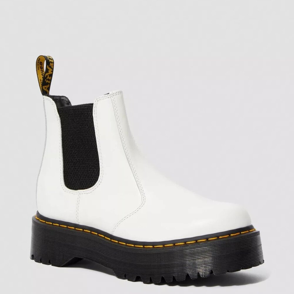Dr. Martens Women's White Quad Chelsea Boot Size 6